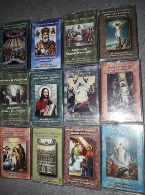 12 Casete audio Originale Bisericesti Ortodoxe PREDICI VISARION IUGULESCU,T,GRAT foto