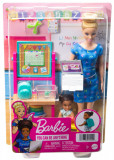 BARBIE CARIERE SET MOBILIER CU PAPUSA BLONDA PROFESOARA SuperHeroes ToysZone, Mattel