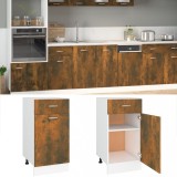vidaXL Dulap inferior cu sertar &ldquo;Lyon&rdquo;, stejar fumuriu, 40x46x81,5 cm