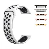 Cumpara ieftin Curea silicon, compatibila Apple Watch 9|8|7|6|5|4|3|2|1 Series, 41mm|40mm|38mm, Alb/Negru