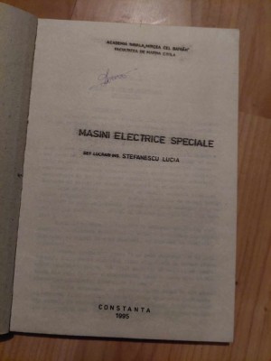 MASINI ELECTRICE SPECIALE 1995 Academia Navala MIRCEA CEL BATRAN-Stefanescu Luci foto