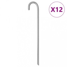 vidaXL Țăruși de cort, 12 buc., 41,5 cm, &Oslash;12 mm, oțel galvanizat