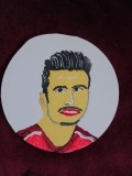 TABLOU PE PANZA CU SASIU NOU 30 CM PORTRET ACRILIC PRET 20 LEI PICTOR FLORIAN
