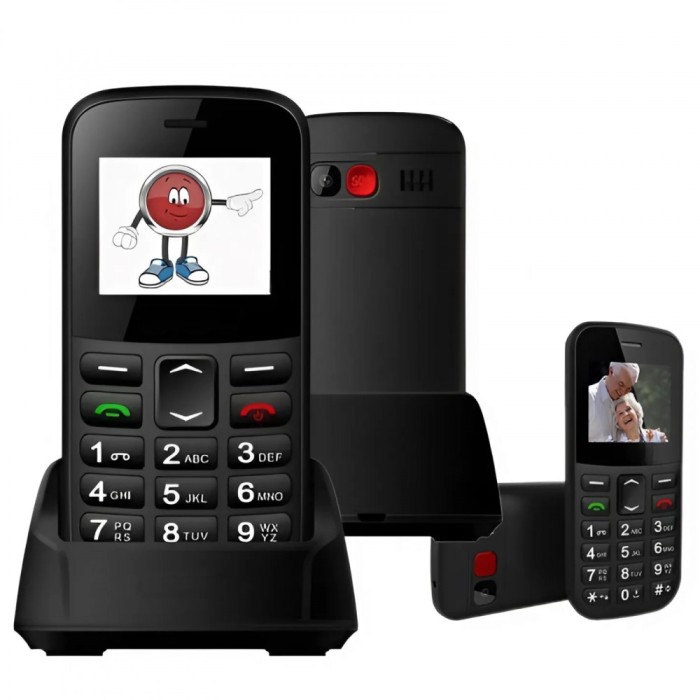 Telefon Mobil Seniori NeoHGS, Apel SOS, Dual SIM, 2G Full Band, Anunturi Vocale, Autonomie Extinsa, Ecran 1.77&quot;, Butoane Mari si Fonturi Vizibile, Sun