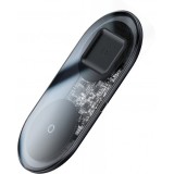 Incarcator Retea Wireless Baseus Simple 2in1, 15W, 1.67A, Transparent WXJK-A01