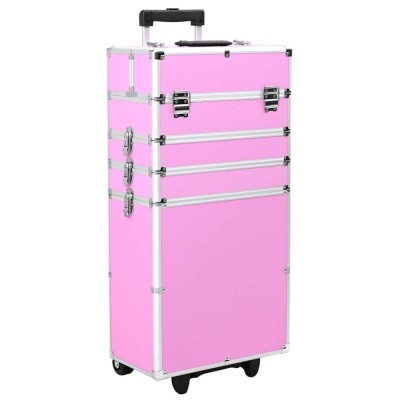 vidaXL Troler de cosmetice, roz, aluminiu 91816 foto