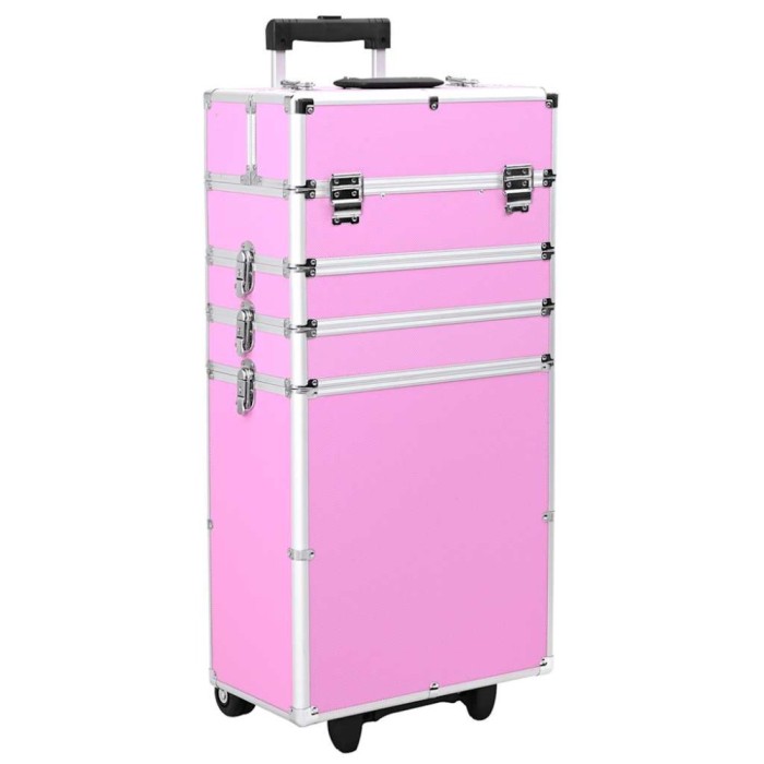 vidaXL Troler de cosmetice, roz, aluminiu 91816