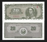 ROMANIA 20 LEI 1950 - 15 IUNIE , UNC - necirculata , P-84a , seria R2/ 0581610