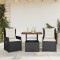 vidaXL Set bistro cu perne, 3 piese, negru, poliratan 3262765