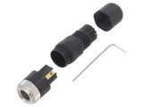 Conector M8 mamă 4 pini drept pe cablu 3A IP67 60V
