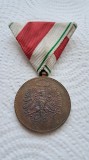 1918 Austria Medalia de aparare a Tirolului ribon alb cu dunga rosie si verde