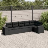 Cumpara ieftin Gossi set mobilier de gradina cu perne, 6 piese, negru, poliratan