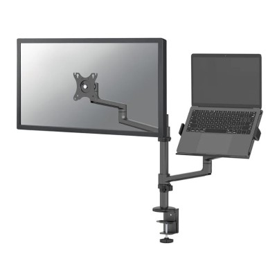Suport dublu laptop de birou Neomounts DS20-425BL2; pentru display-uri cu foto