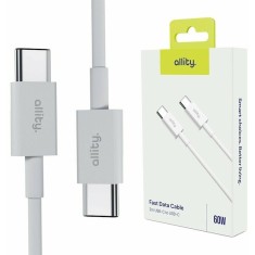 Cablu de date si incarcare Allity AUC-03 USB-C to USB-C 60W 2m Alb