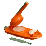 Cumpara ieftin Aparat 2 in 1 pentru Galuste si Coltunasi, Presa si Forma pentru Umplere Aluat, 23.5 x 20 cm, Plastic Alimentar, Portocaliu