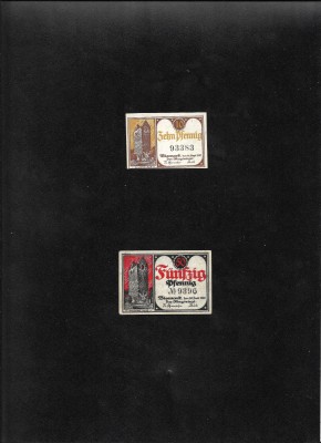 Set Notgeld 10 + 50 pf Bismark foto