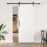 Ușa glisantă vidaXL cu set hardware alb 86x211 cm din lemn masiv de pin