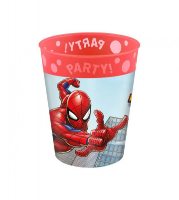 Pahar reutilizabil pentru petrecere, model Spiderman Fighter, 250ml foto