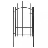 vidaXL Poartă de grădină, negru, 1 x 2,2 m, oțel