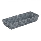 Coș Depozitare, Gri, Metal, Poliester, PP, 36x14x6cm, Oem