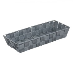 Coș Depozitare, Gri, Metal, Poliester, PP, 36x14x6cm