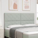 VidaXL Tăblie LED design bucle diamant 180 cm gri deschis din catifea