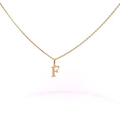 Pandantiv din aur de 14k in forma de litera F