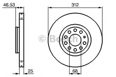 Disc frana AUDI A4 Avant (8E5, B6) (2001 - 2004) BOSCH 0 986 479 057 foto