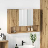 VidaXL Dulap cu oglindă pentru baie stejar artizanal 80 x 17 x 55 cm 883363