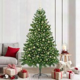 vidaXL Brad de Crăciun cu 300 LED cu suport Verde 210 cm PE 3396344