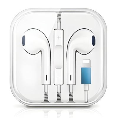 Casti de Calitate APF&amp;reg; pentru iPhone 7/7Plus/8/8+/SE 2/X/XS/XR/XS MAX/11/11PRO/11PRO MAX, bass puternic, microfon incorporat, Alb foto