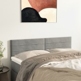 vidaXL Tăblii de pat, 2 buc., gri deschis, 72x5x78/88 cm, catifea