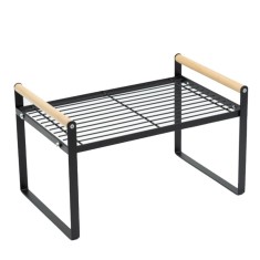 Raft metalic multifunctional Pufo Simple pentru depozitare si organizare in bucatarie sau baie, 51 cm, negru