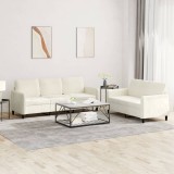 Cumpara ieftin Set canapea 2 piese, crem, catifea