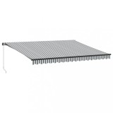 Cumpara ieftin Copertina retractabila manual cu LED-uri antracit/alb 450x350cm