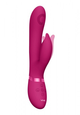 Vibrator Aimi Triple Action Vibrating Pulse-Wave Stimulator Silicon Roz 22.3 cm foto
