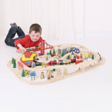 Circuit cu tren marfar (130 piese), BigJigs Toys