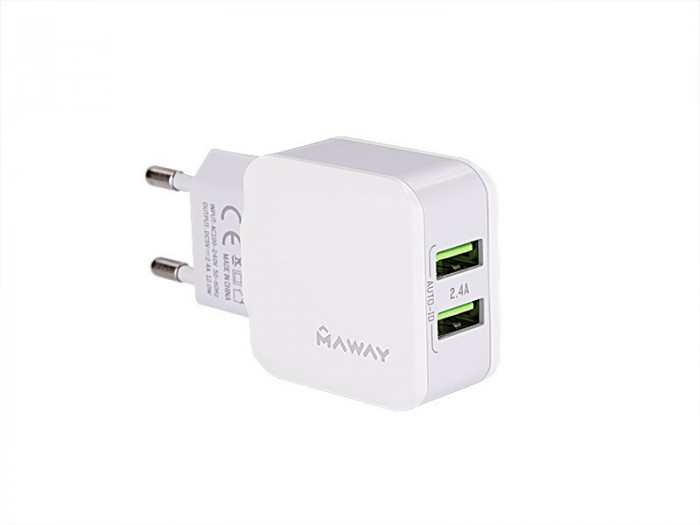 &Icirc;ncărcător De Rețea 2x Usb 2.4a Maway 63047