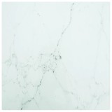 VidaXL Blat masă alb 50x50 cm 6 mm sticlă securizată design marmură