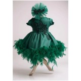 Cumpara ieftin Rochita Botez Ann, cu Pene, Verde - DPH34