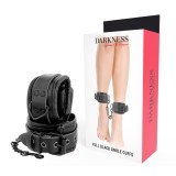 Darkness Bondage-Cătușe Reglabile pentru Glezne Piele Neagră
