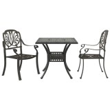 Set mobilier bistro, 3 piese, bronz, aluminiu turnat