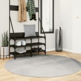 vidaXL Covor &quot;IZA&quot; aspect scandinav, cu fire scurte, gri, &Oslash; 160 cm