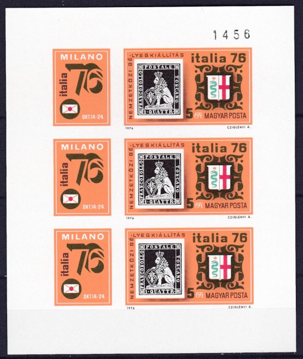 DB1 Ungaria 1976 Expo Milano 1976 MS NDT MNH