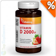 Vitamina D-2000 masticabila 210tab. (imunitate, oase, muschi) Vitaking foto