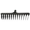 Grebla gradinarit gri carbon, 14 dinti, lama metal 3mm, pentru pamant si frunze