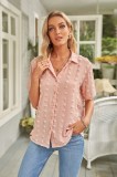 P777-5112 Camasa casual din material lejer semitransparent si buline 3D
