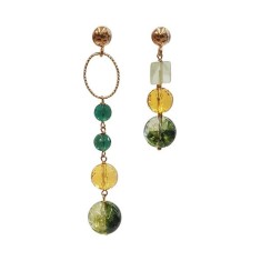 Cercei Style asimetrici din cuarț și citrin