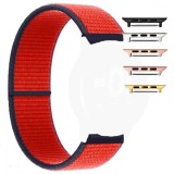 Curea textila compatibila cu Apple Watch 10, 46mm, Black Cherry