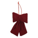 Ornament brad Craciun Fundita textil rosu 10x4x16 cm